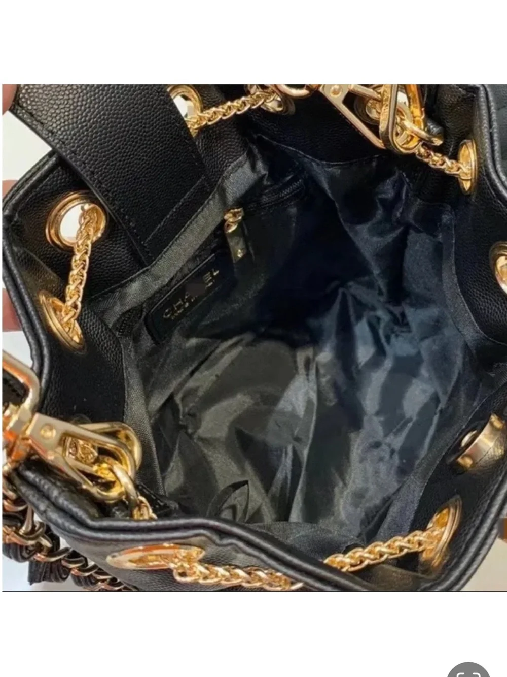 CHANEL Black Quilted Drawstring Bucket Bag with Gold Hardware VIP GWP - Picture 9 of 14